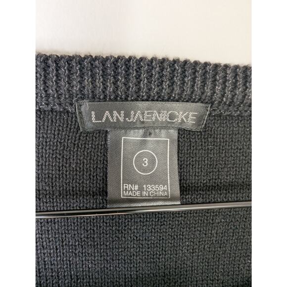 Lan Jaenicke Cotton Metallic Relaxed Fit Half Sleeve Sweater - Picture 5 of 8